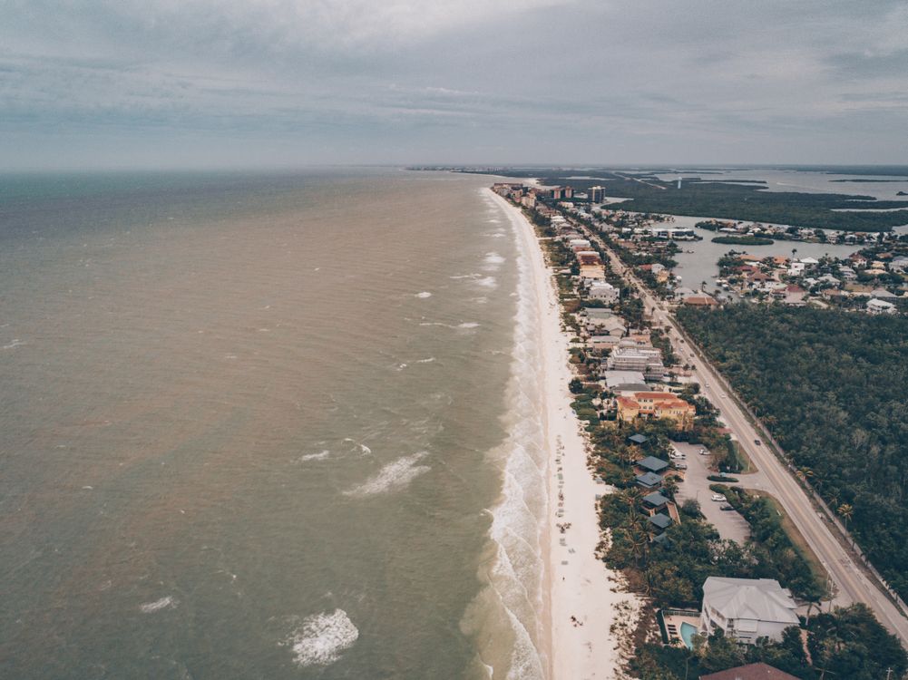 Aerial view of Florida Gulf Coast shoreline